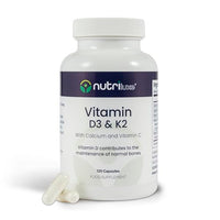 nutriluxe Nutriluxe Vitamin D3 with Vitamin K2 120 Capsules - 4000iu Vitamin D with Calcium and Vitamin C High Strength – Supplements for Bones and Joints, Immune Health for Men & Women