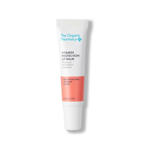 The Organic Pharmacy Vitamin Protection Lip Balm, 10ml - Rich Buttery Balm - Nourishing Oils and Antioxidants - Rescue Dry and Thirsty Lips - 66.4% Organic, 39.9% Natural
