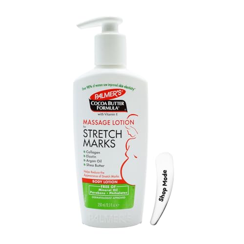 Shop Mode Palmer’s Cocoa Butter Formula with Vitamin E, 250ml – Cocoa Butter Stretch Mark & Scar Removal Cream and Body Moisturiser for Dry Skin, with Cosmetic Spatula for Mess-Free Application.
