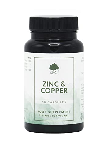 Zinc & Copper Supplement | 15mg Zinc & 1mg Copper per Capsule | 60 Vegan Capsules | G&G Vitamins