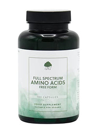 Full Spectrum Amino Acids Capsules | BCAA | Free Form Amino Acids | 120 Vegan Capsules | G&G Vitamins- 120 Capsules
