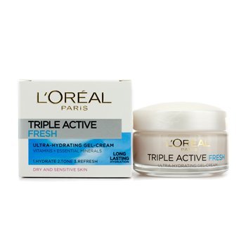 L'ORÉAL Dermo-Expertise Triple Active Fresh Ultra-Hydrating Gel-Cream (For Dry & Sensitive Skin) 50ml/1.7oz