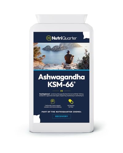 NutriQuarter Ashwagandha KSM-66® 500mg – 90 Vegan Capsules – Full-Spectrum Root Extract