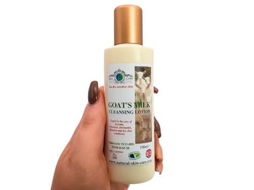 Goats Milk Cleansing Lotion 100ml by Elegance Natural Skin Care Suitable for Dry Sensitive Psoriasis Eczema Dermatitis Rosacea Made By Family Business