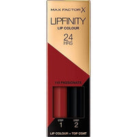 Max Factor Lipfinity 2 Stage Charging Lipstick, 110 Passionate, 2.3 ml + 1.9 g