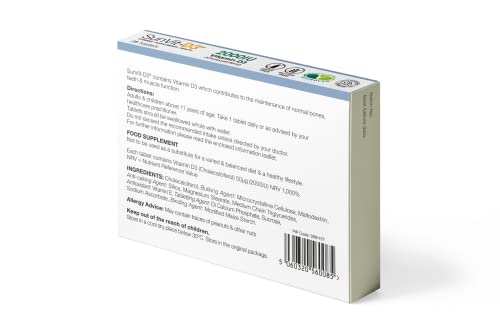 SunVit-D3 Vitamin D 2000iu - High Strength Vitamin D Tablets Support The Maintenance of Bone, Teeth, Muscle & Immune System | Made in UK & GMP Approved | Dairy & Gluten Free - D3 Vitamins 28 Tablets