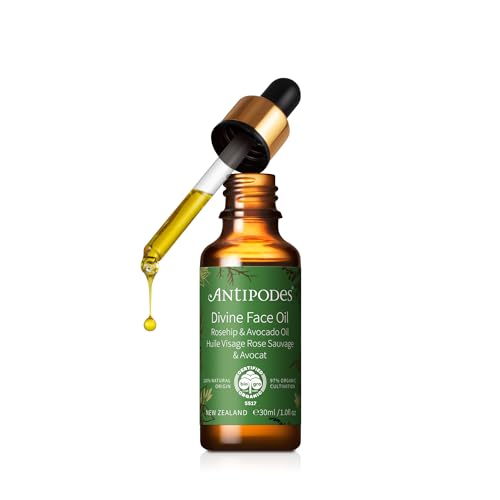 Antipodes Divine Face Oil – Nourishing Face Oil for Dry, Dull & Mature Skin – Rosehip, Avocado & Macadamia Oils – 30ml
