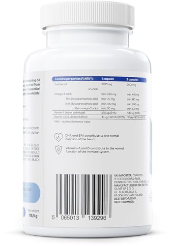 OSAVI Osavi Norwegian Cod Liver Oil Softgels, 1000mg (Lemon) - 90 softgels