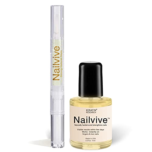 KERATIN RESEARCH NAILVIVE Nail Serum Powerful Magic-like Silk Proteins Proven Natural Formula Strengthening Hardening nails Instantly Prevents Splits Chips Peels Cracks on Your Nails