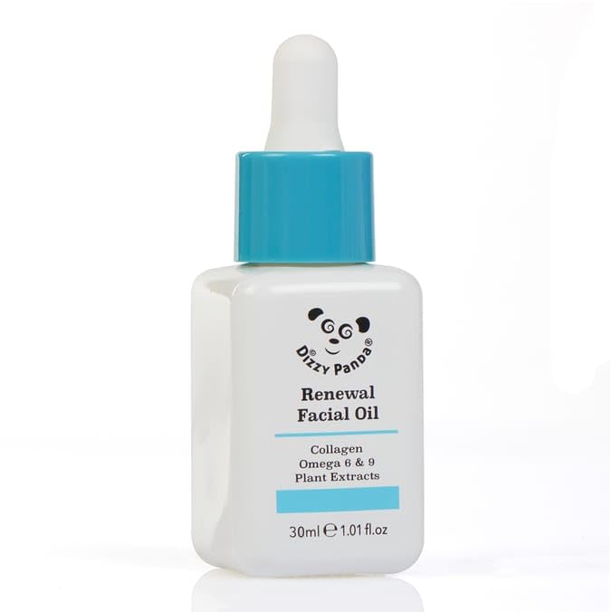Dizzy Panda Renewal Facial Oil with Collagen, Omega 6 & 9, and Plant Extracts – Hydrating & Firming Formula – 30ml