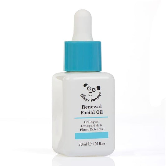 Dizzy Panda Renewal Facial Oil with Collagen, Omega 6 & 9, and Plant Extracts – Hydrating & Firming Formula – 30ml