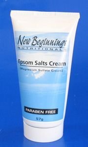 Epsom Salts Cream - (Paraben Free) Magnesium Sulfate Cream (2 oz) - New Beginnings