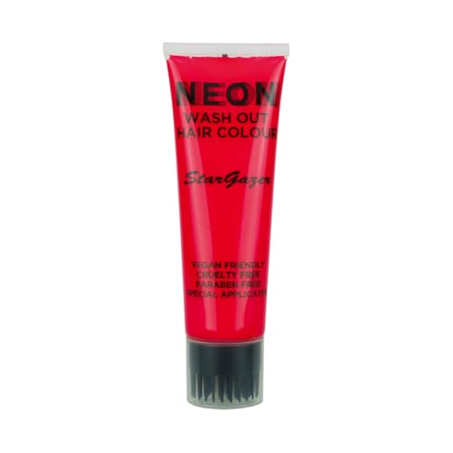 Stargazer Neon UV-Reactive Wash Out Hair Colour, Super Vibrant Colour, Red