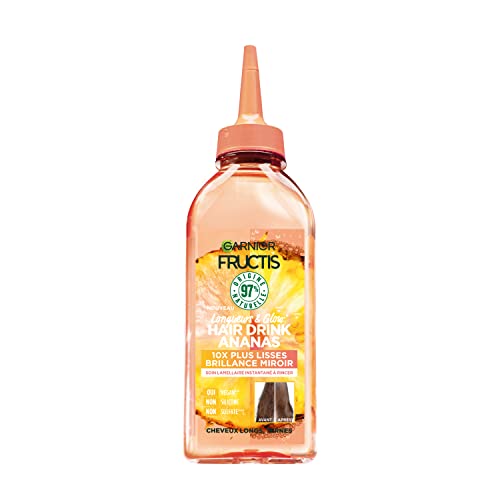 Garnier - Fructis Hair Drink - Instant Lamellar Treatment Smoothing Length & Glow Pineapple - Vegan Formula with 97% Natural Origin Ingredients - 200 ml