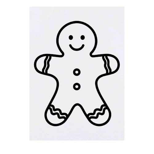 Azeeda 'Gingerbread Man Outline' Temporary Tattoo - Water Resistant, Skin-Safe, Non-Toxic Transfer (TO00084785)