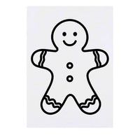 Azeeda 'Gingerbread Man Outline' Temporary Tattoo - Water Resistant, Skin-Safe, Non-Toxic Transfer (TO00084785)