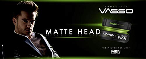 Vasso Matte Head Hair styling Wax Mattelook 2 PCS OFFER, GREEN, 300 millilitre, 150