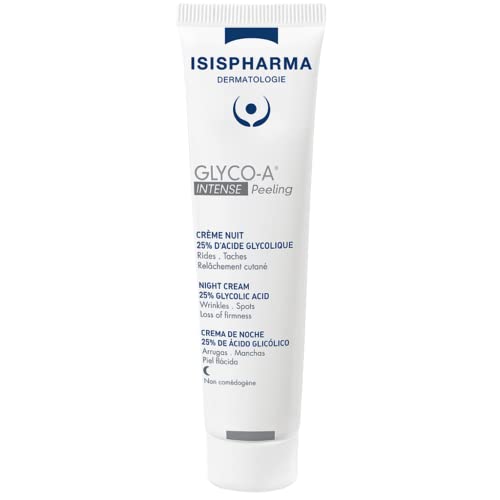 IsisPharma ISISPHARMA GLYCO-A Intense Peeling - Night Cream with 25% Glycolic Acid for Mature Skin - Smoothes, Evens and Tones the Skin - Anti-Spot and Anti-Aging Effect - Made in France
