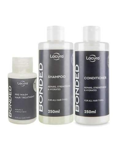 Generic AIdi-Lacura | Bonded Pre-wash Hair Treatment & Shampoo & Conditioner - Repairs, Strengthens & Hydrates - For All Hair Types | 100mL+250mL+250mL [BUNDLE]
