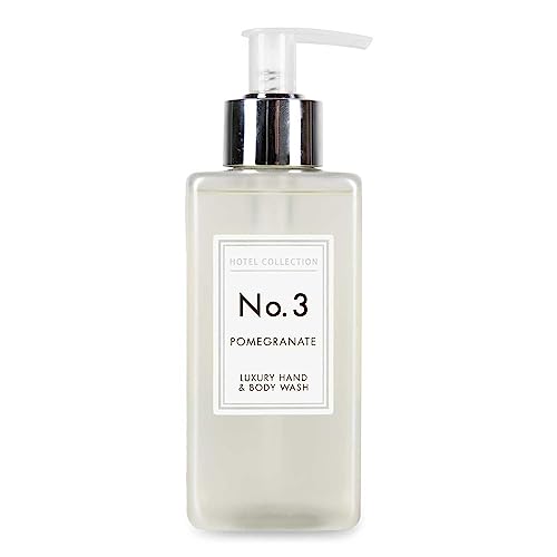 Hotel Collection No.3 Pomegranate Luxury Hand & Body Wash - 250ml | Moisturizing Formula, Refreshing Scent, Hydrating and Nourishing