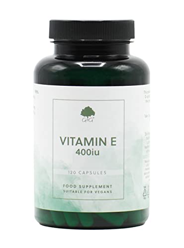Vitamin E Capsules | 400iu (268mg) Vitamin E per Capsule | 120 Vegan Capsules | G&G Vitamins