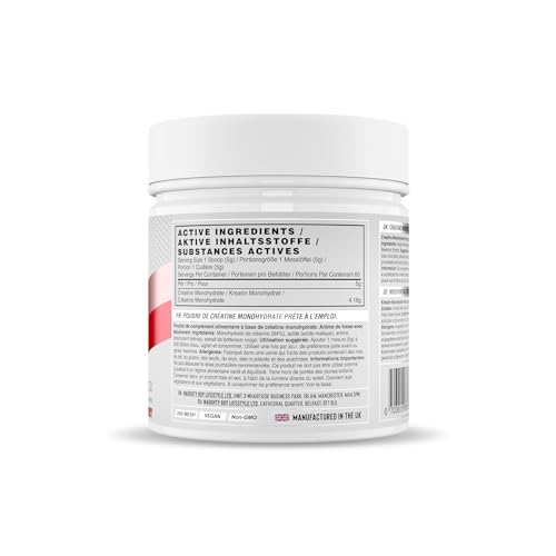 Naughty Boy Micronised Creatine Monohydrate Powder, Creatine Supplement for Strength, Power & Performance, Vegan Friendly, 300g, 60 Servings, Strawberry
