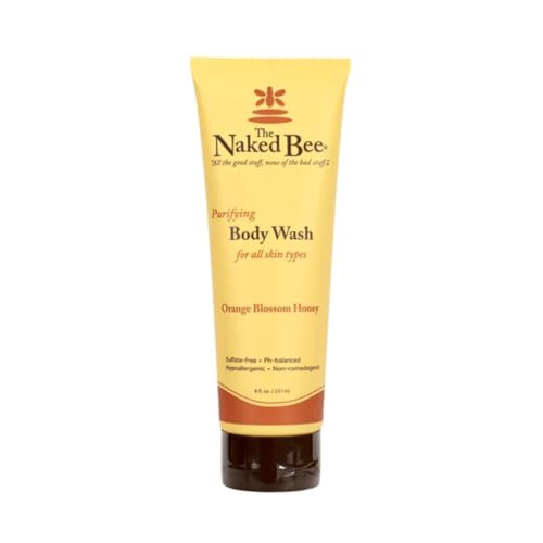 The Naked Bee Sulfate-Free Body Wash Shower Gel | All Skin Types Hypoallergenic Orange Blossom Honey, 237ml – Hydrating, Cruelty-Free, Paraben-Free, and Organic Skincare