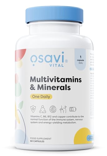 OSAVI Osavi Multivitamin & Minerals OneDaily – 60 Capsules | Supports Energy Metabolism, Nervous System & Immune Function | Unique Blend of Vitamins, Minerals & BioPerine® for Enhanced Absorption