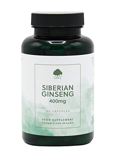 Siberian Ginseng Capsules | 400mg Ginseng per Capsule | 120 Vegan Capsules | G&G Vitamins