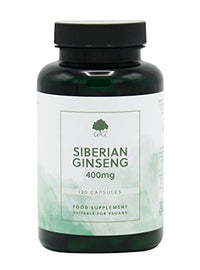 Siberian Ginseng Capsules | 400mg Ginseng per Capsule | 120 Vegan Capsules | G&G Vitamins
