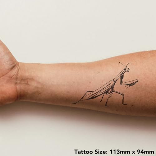 Azeeda 'Praying Mantis' Temporary Tattoo - Water Resistant, Skin-Safe, Non-Toxic Transfer (TO00032723)