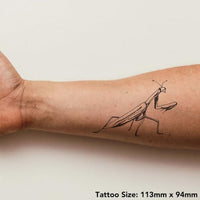 Azeeda 'Praying Mantis' Temporary Tattoo - Water Resistant, Skin-Safe, Non-Toxic Transfer (TO00032723)