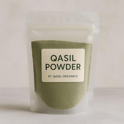 Organic Qasil Powder Natural Somali Face and Hair Cleanser for All Skin Types, Brightening, Exfoliating, Hydrating, and Detoxifying by Qasil Organics (150g)