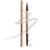 QIAWES 2024 New Dual-ended Eyebrow Pencil, Ultra-fine Pencil + Liquid Brow Pen for Quick and Precise Brow Definition, Eye Makeup Gifts for Women (Natural Brown)