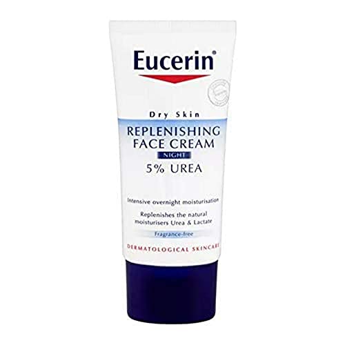 Eucerin Dry Skin Replenishing Face Cream Night 5% Urea with Lactate (Pack of 3)