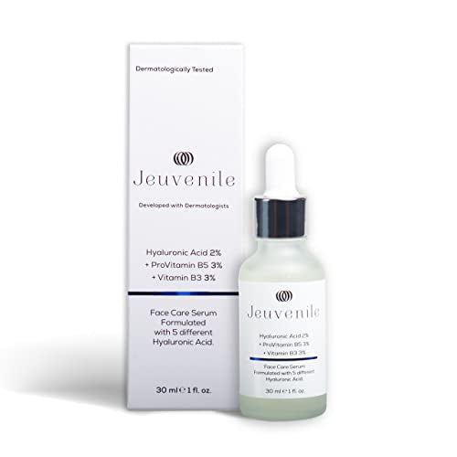 Jeuvenile Hyaluronic Acid Face Care Serum, Intense Hydration and Anti-Aging Formula, Non-greasy, Hydration booster skincare, for All Skin Types, 30ml