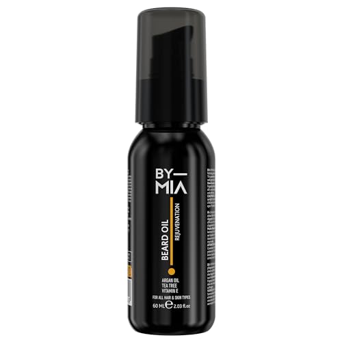 BY MIA Beard Oil Rejuvenation 60ml | Argan Oil, Tea Tree, Vitamin E | All Hair & Skin Types | Nourishes & Hydrates | Promotes Growth & Health | Gentle Formula
