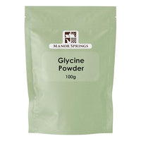 MANOR SPRINGS Glycine Powder 100g by Manor Springs – Pure Amino Acid Supplement for Sleep, Muscle Recovery, and Anti-Aging – 100% Vegan, Non-GMO