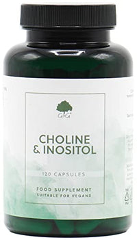 Choline (Bitartrate) & Inositol Capsules | 250mg Choline & 250mg Inositol per Capsule | 120 Vegan Capsules | G&G Vitamins