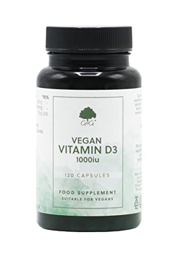 Vegan Vitamin D3 1000iu | 120 Vegan Capsules | Made from Natural Lichen | G&G Vitamins