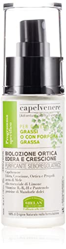 Helan Capelvenere - Nettle, Ivy & Watercress Hair Lotion with Vitamin B & Sweet Almond Proteins, Scalp Treatment against Irritation & Itching, Sebum-Regulating, Vegan Hair Care - Made in Italy, 30 ml