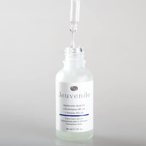 Jeuvenile Hyaluronic Acid Face Care Serum, Intense Hydration and Anti-Aging Formula, Non-greasy, Hydration booster skincare, for All Skin Types, 30ml