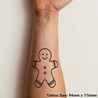 Azeeda 'Gingerbread Man Outline' Temporary Tattoo - Water Resistant, Skin-Safe, Non-Toxic Transfer (TO00084785)