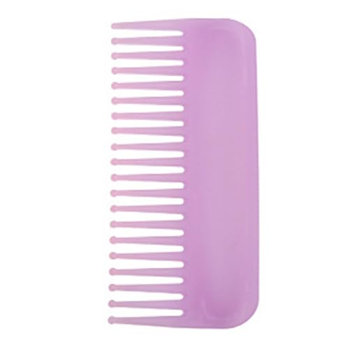 ZEROKIWI Professional Detangling Wet Comb, Standable Wide Tooth Hair Styling Comb for Men Women Pompadour Long Straight Curly Wavy No Handle Shampoo Comb for Travel, Gymbag, Purse, Home, Office (Trans-Purple)
