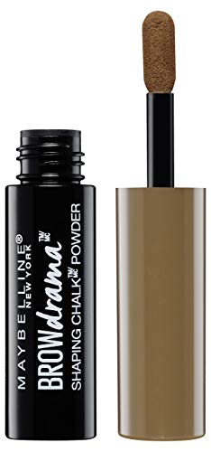 Maybelline Brow Drama Shaping Chalk Powder No. 120 Medium Brown Velvety Eyebrow Powder for Natural Distinctive Eyebrows with Soft Contours