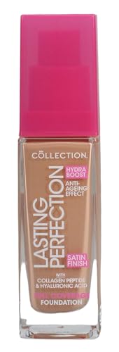 Collection Cosmetics Lasting Perfection Satin Foundation, Full Coverage, Hydra Boost, 10W Buttermilk Warm 27ml