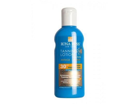 Rona Ross Sun Care | Bronzing and Anti-Aging Tanning Lotion for Face & Body | Contains D-Panthenol, Shea Butter & Vitamin E | SPF 30