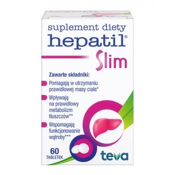 Tewa HEPATIL Slim - 60 Tablets Support for The Liver and maintaining a Healthy Body Weight.
