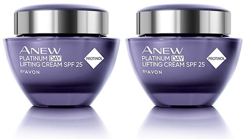 Avon Pack of 2 Anew Platinum Day Replenishing Face Cream SPF25 with Protinol - 50ml