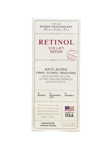 Rosen Apothecary Retinol - Eye Lift Serum with Hyaluronic - Anti-Aging & Firms & Plumps & Brightens | 60mL [Super Size]